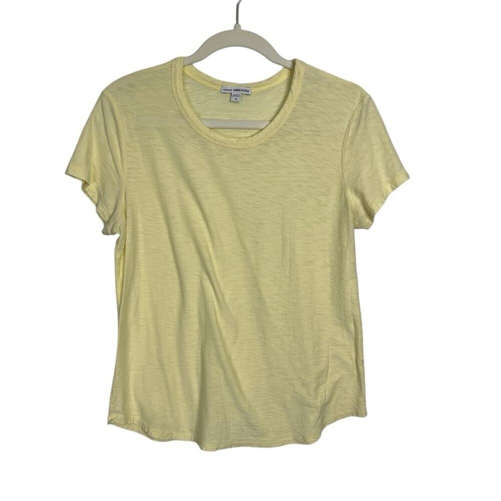 James Perse Women’s T-Shirt Size 4 (James Perse Sizing) in pale yellow
